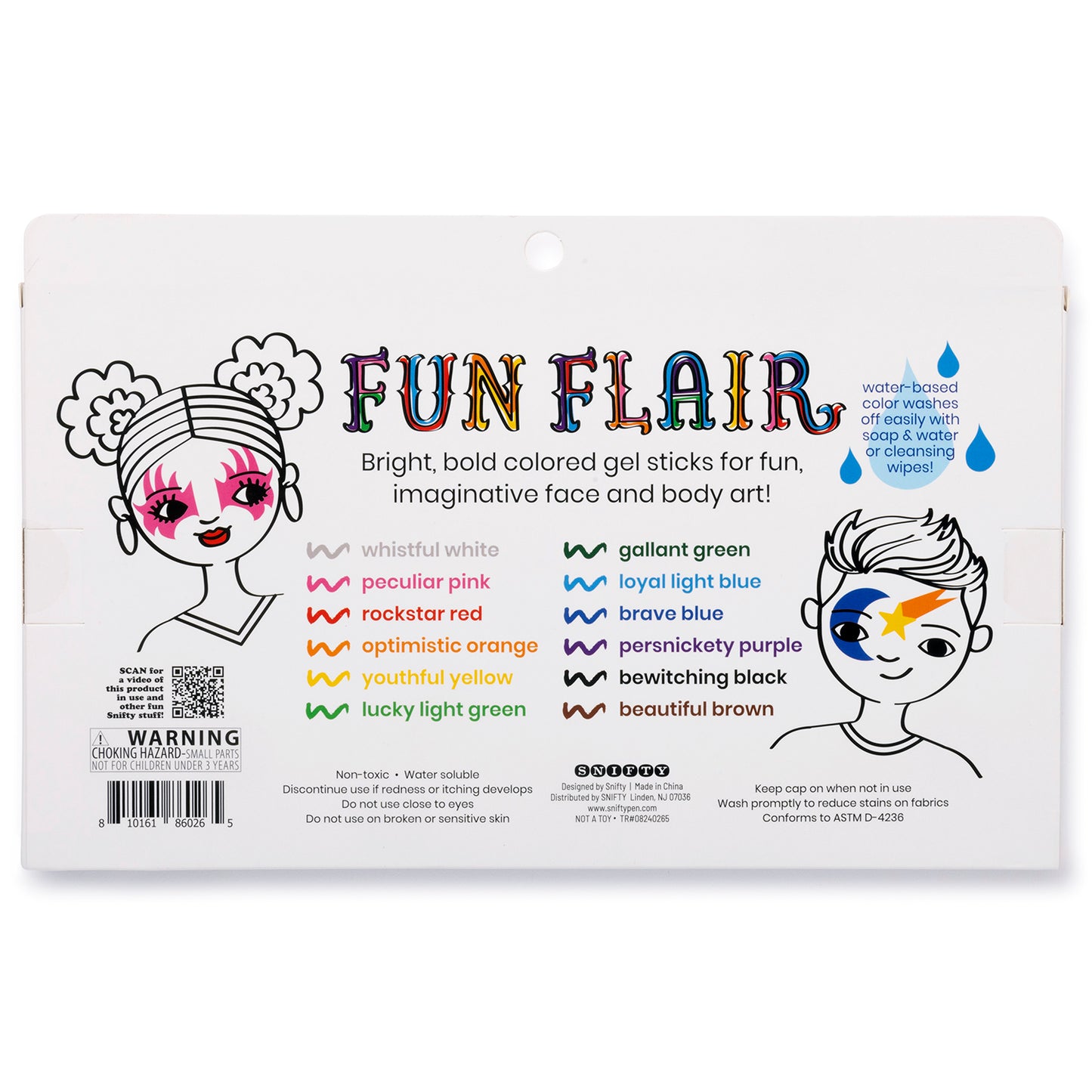 FUN FLAIR face + body color gel sticks