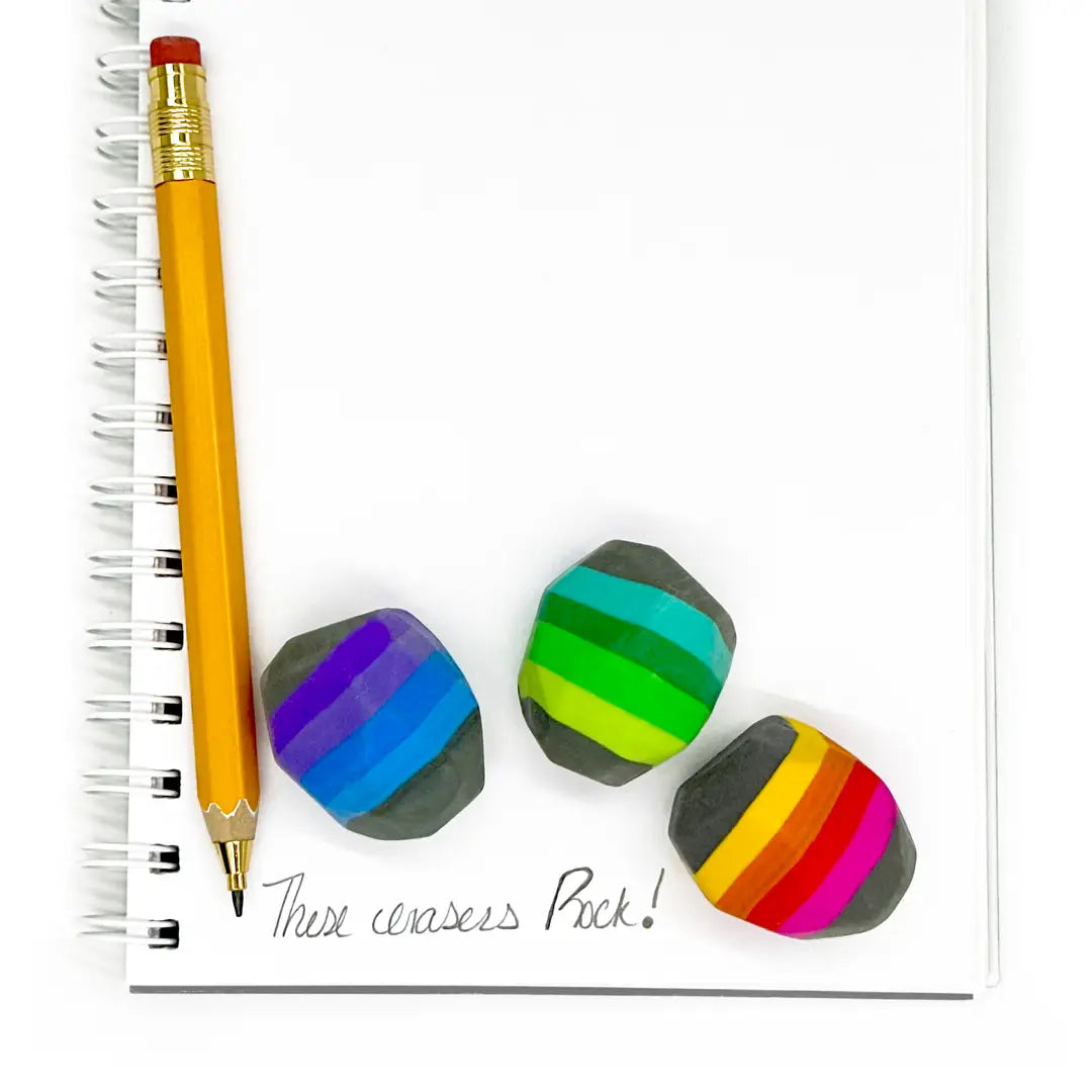 BOX OF ROCKS erasers