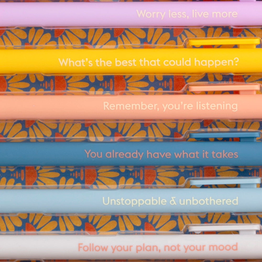 QUOTABLE GEL PENS | worry less, live more