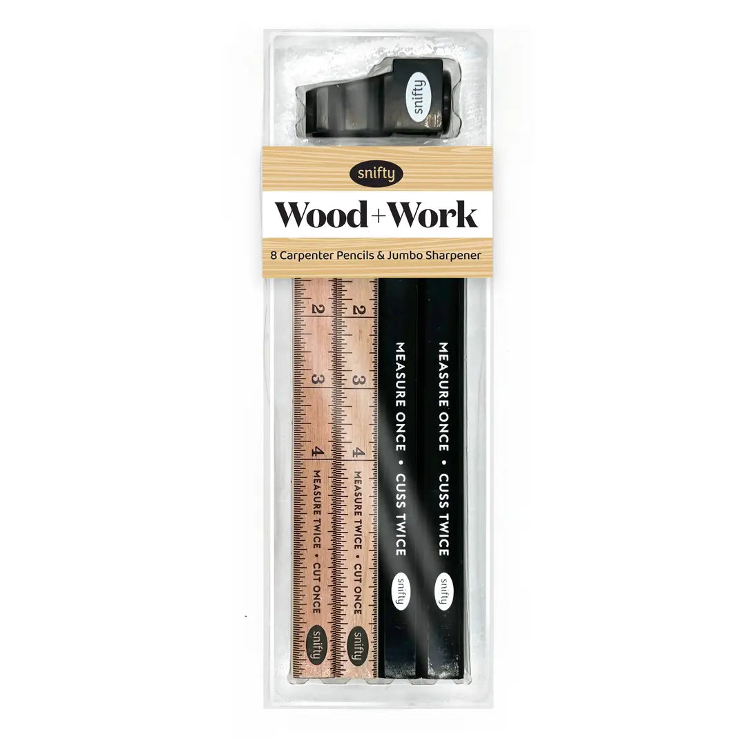 WOOD + WORK carpenter pencils + sharpener set