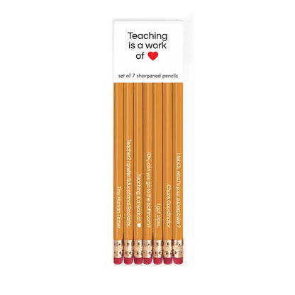 TEACHING IS A WORK OF HEART pencil set