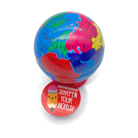 SHARPEN YOUR WORLD globe pencil sharpener