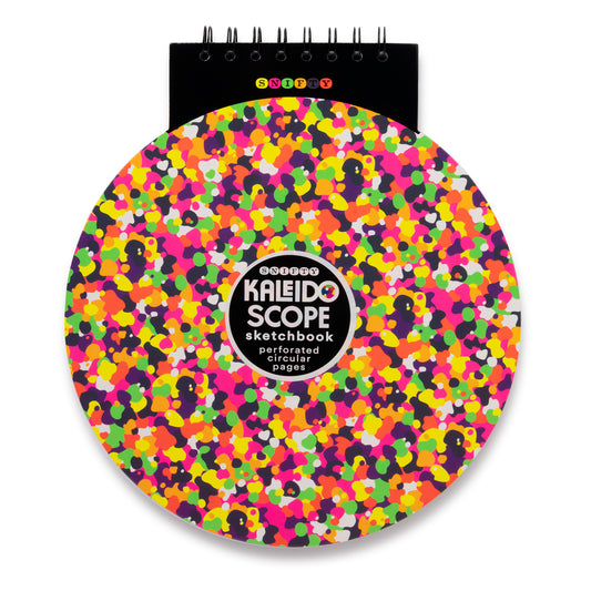 ROUND SKETCHBOOK | neon kaleidoscope