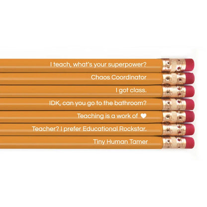 TEACHING IS A WORK OF HEART pencil set