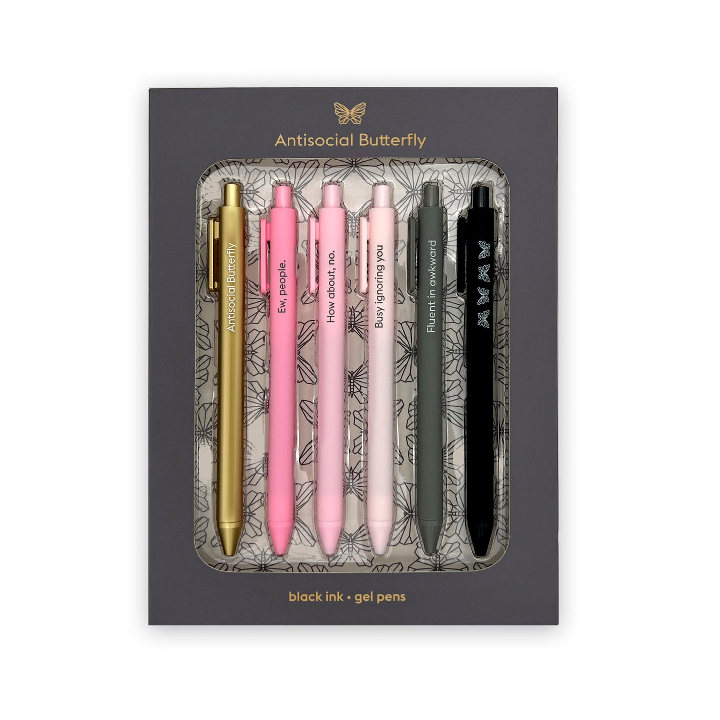 QUOTABLE GEL PENS | Antisocial Butterfly