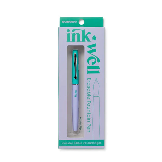 INK WELL erasable fountain pen | periwinkle/green