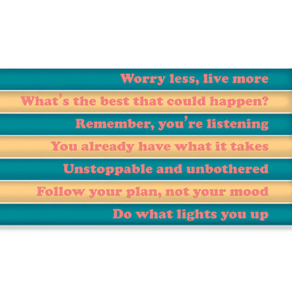 WORRY LESS, LIVE MORE pencil set