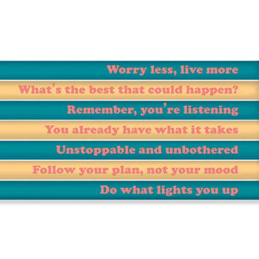 WORRY LESS, LIVE MORE pencil set