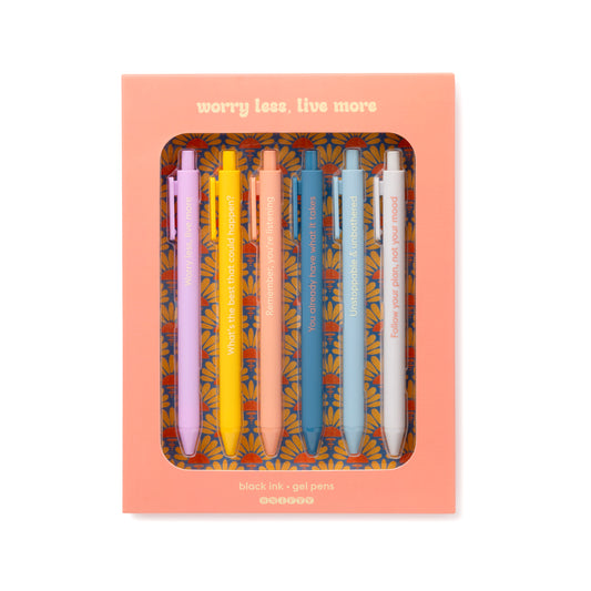 QUOTABLE GEL PENS | worry less, live more