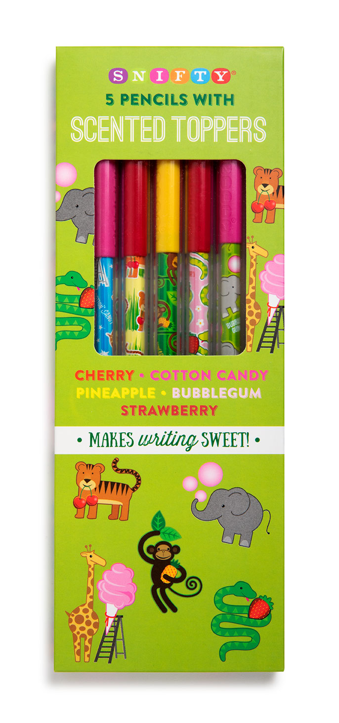 scented pencil toppers – 5 pack zoo – Snifty Scented Products
