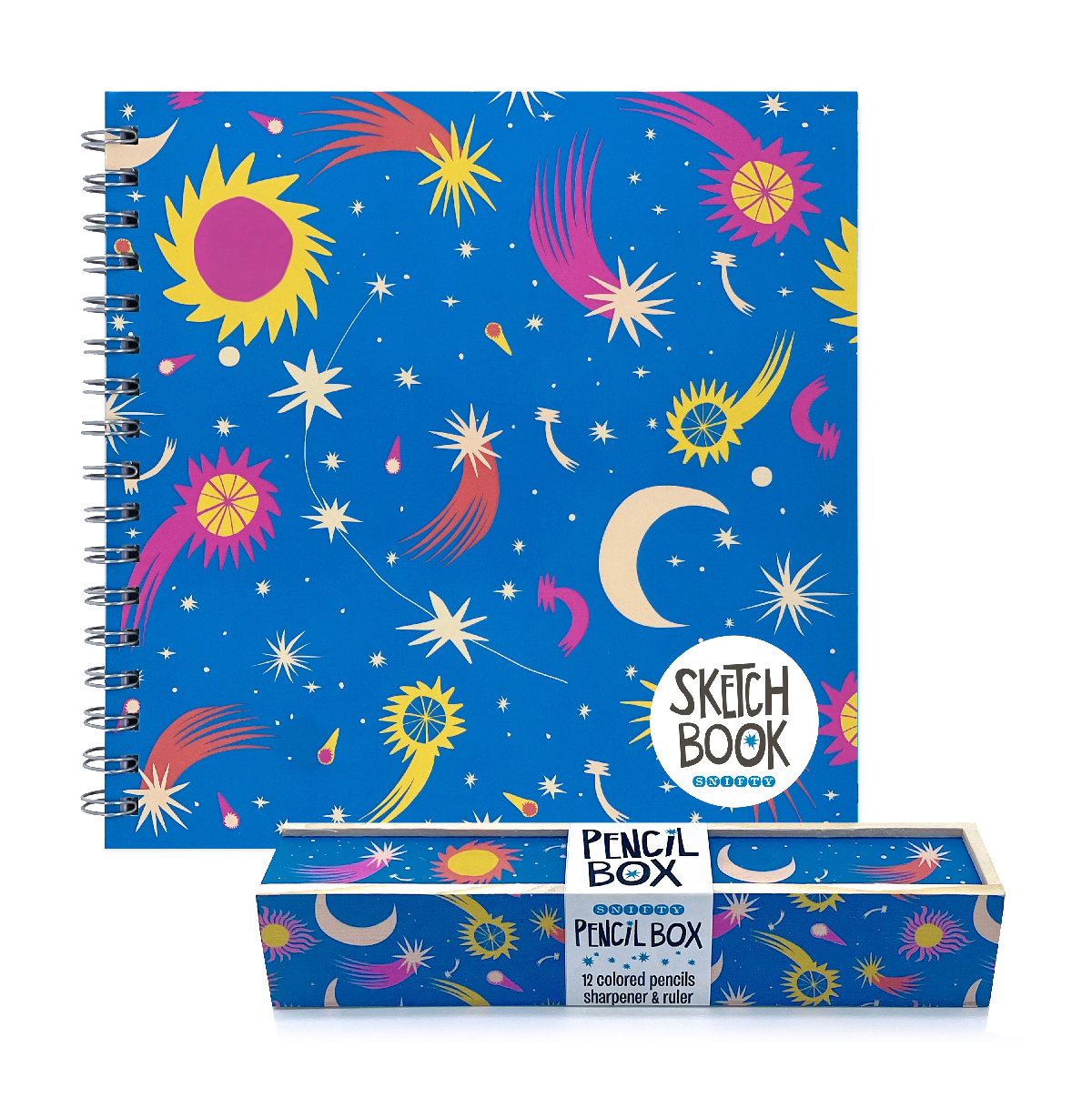 cosmic sketch set – pencil box + sketchbook – Snifty Scented Products